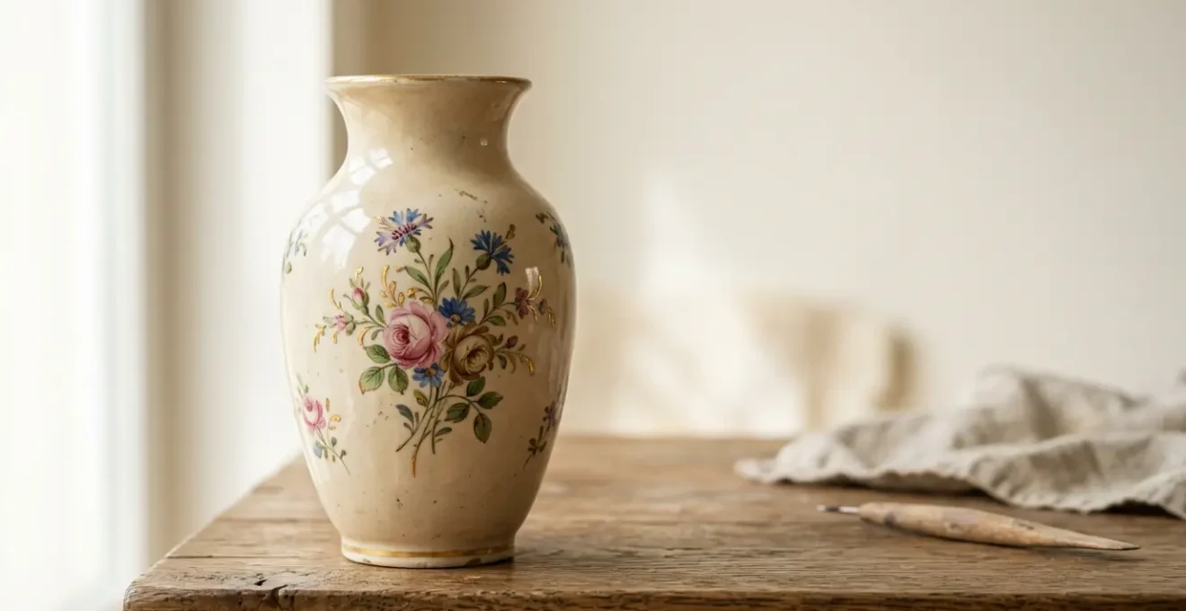 Antique French Sèvres porcelain piece with delicate hand-painted decoration and soft-paste texture against clean white backdrop