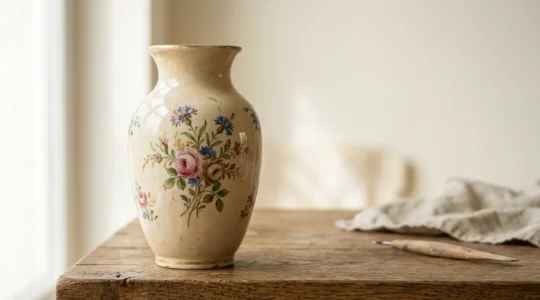 Antique French Sèvres porcelain piece with delicate hand-painted decoration and soft-paste texture against clean white backdrop