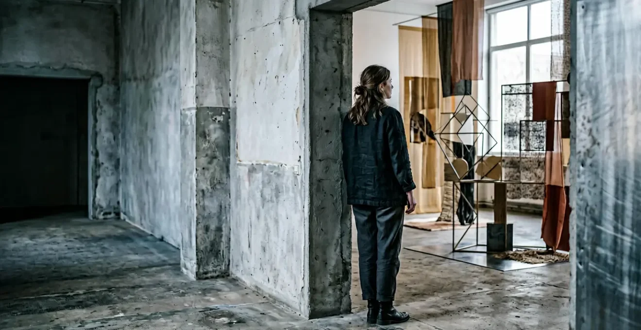 Abstract contemporary art installation reflecting the enigmatic nature of French avant-garde work