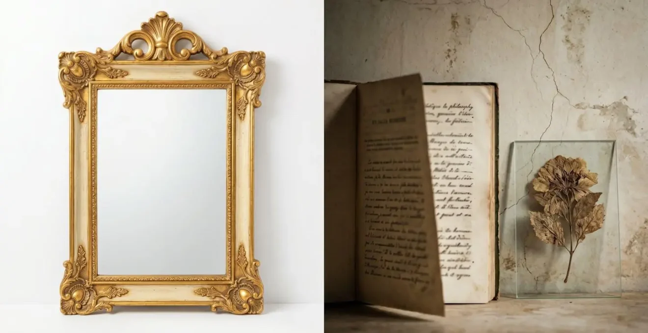 Conceptual comparison showing the transformation of French Romantic design from philosophical movement to commercial brand