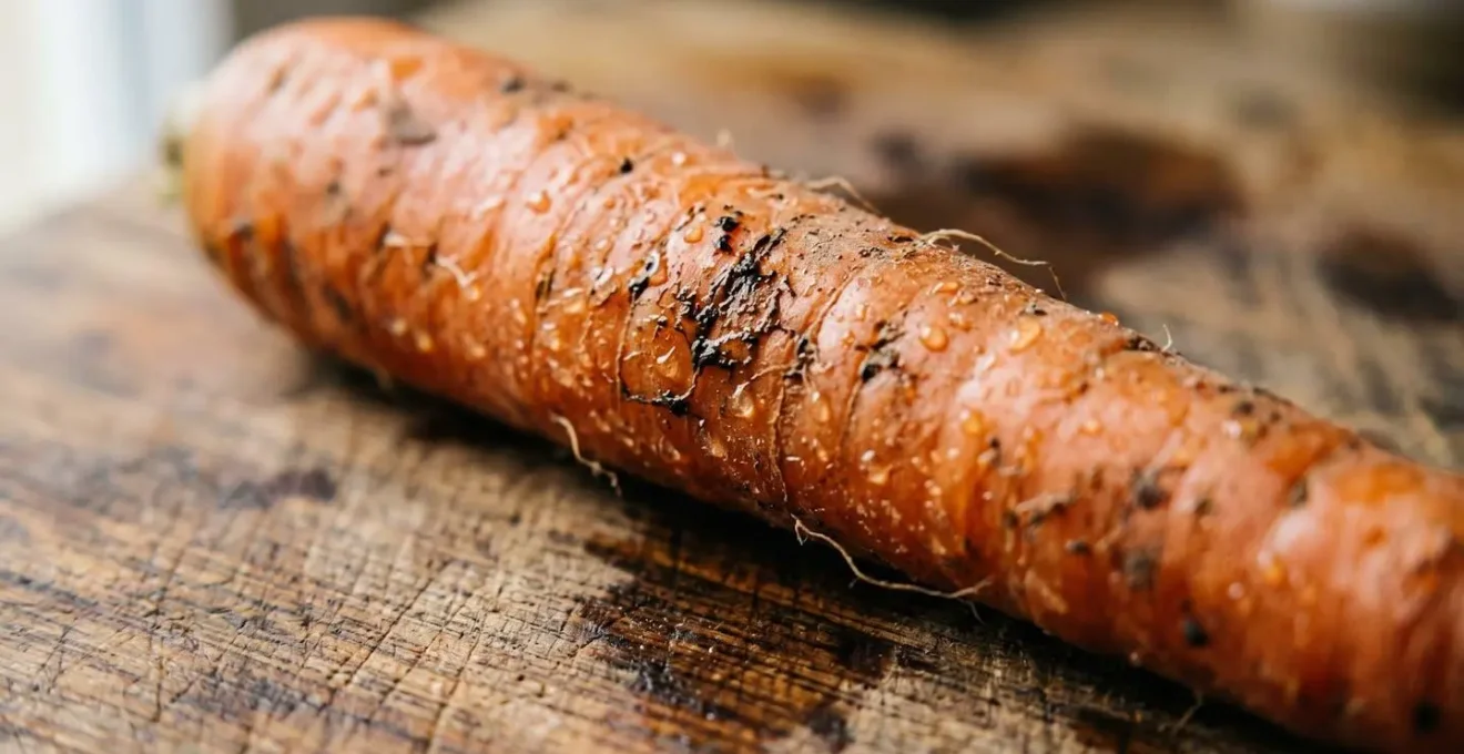 Extreme close-up of fresh seasonal vegetable showing textural detail and natural water droplets with shallow depth of field